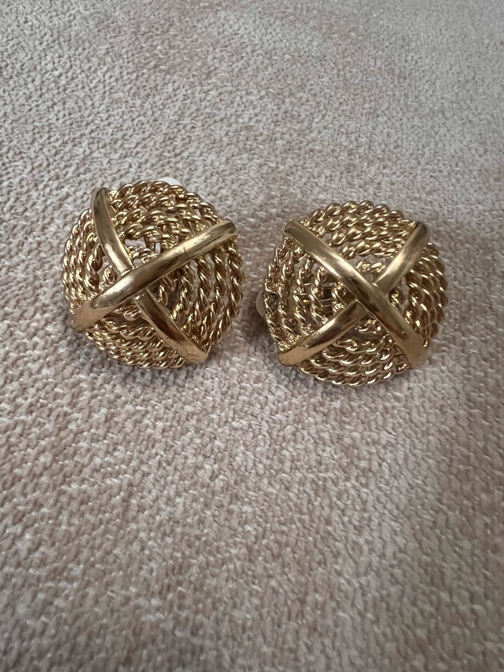 Gold-Tone Twisted Rope Knot Clip-On Earrings - Women Jewelry